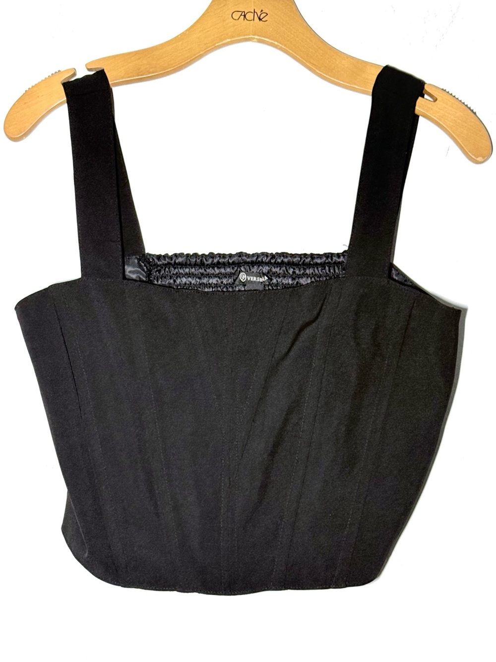 Versa Black Square Neck Crop Top Size M